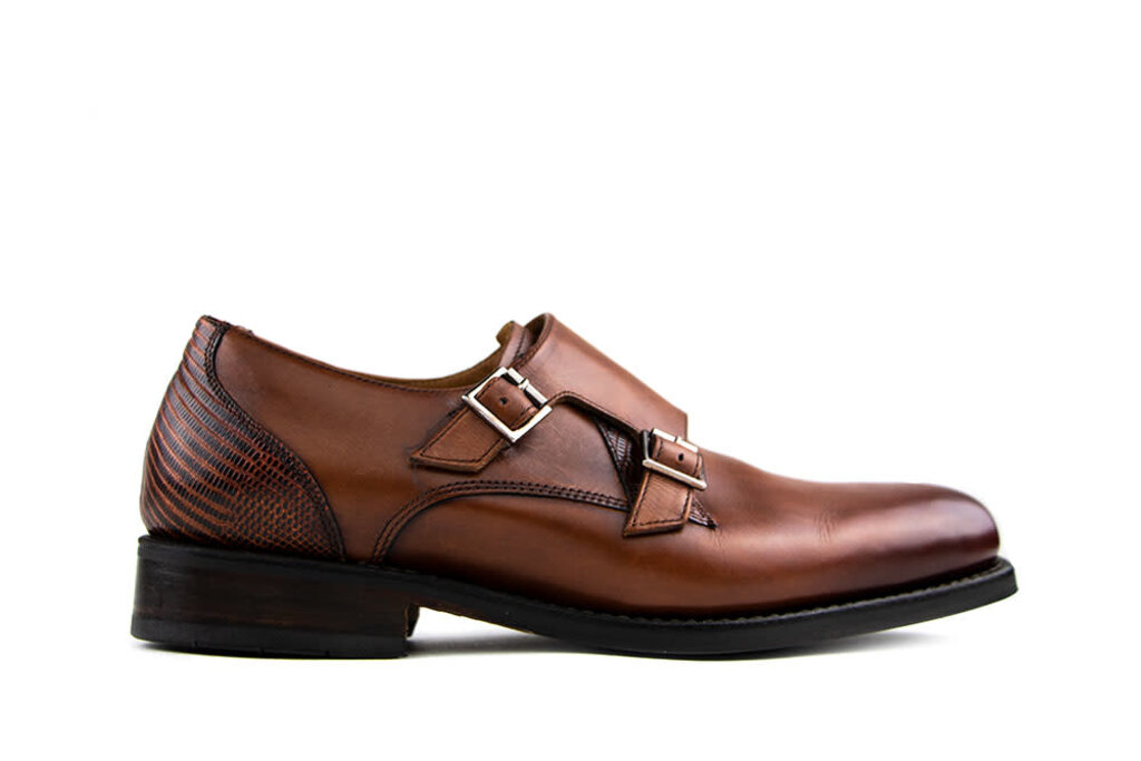 Van Bommel Van Bommel Schnallenschuh Cognac Lizard