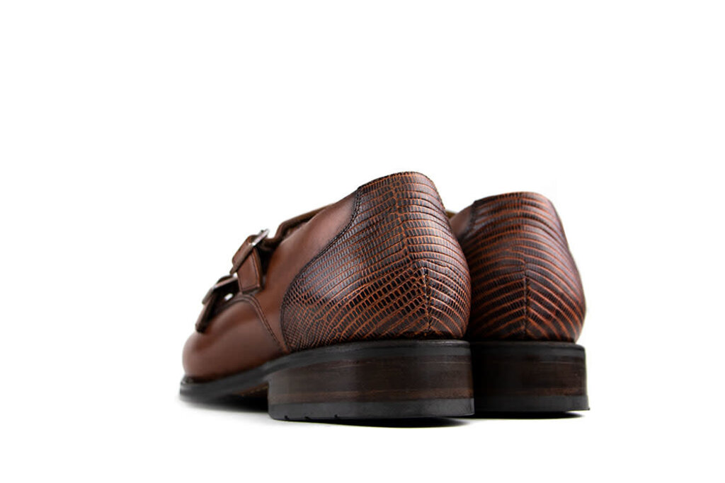 Van Bommel Van Bommel Schnallenschuh Cognac Lizard