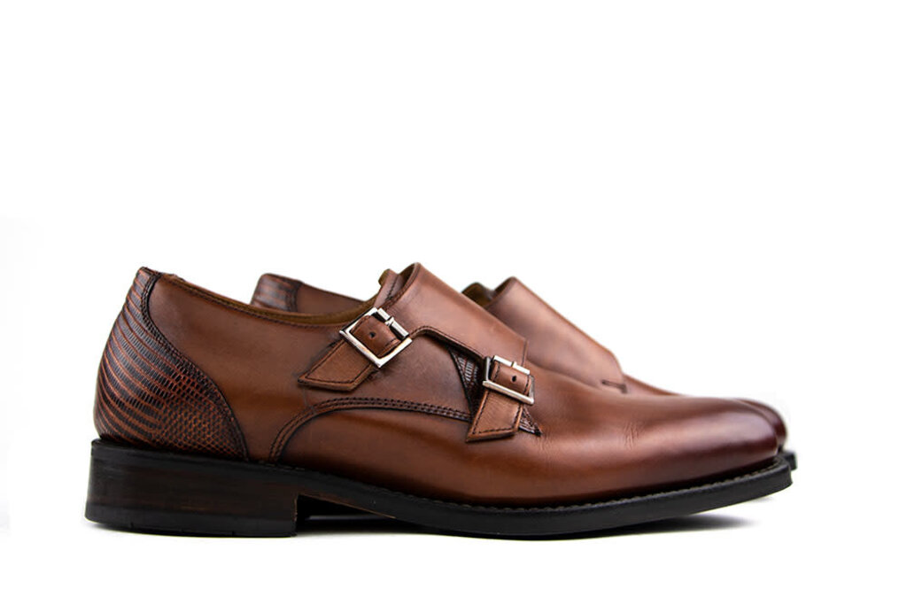 Van Bommel Van Bommel Schnallenschuh Cognac Lizard