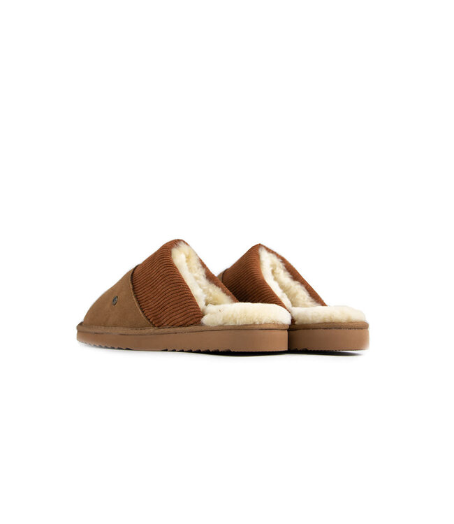 Warmbat Slippers Perth Cognac Suede Ribcord