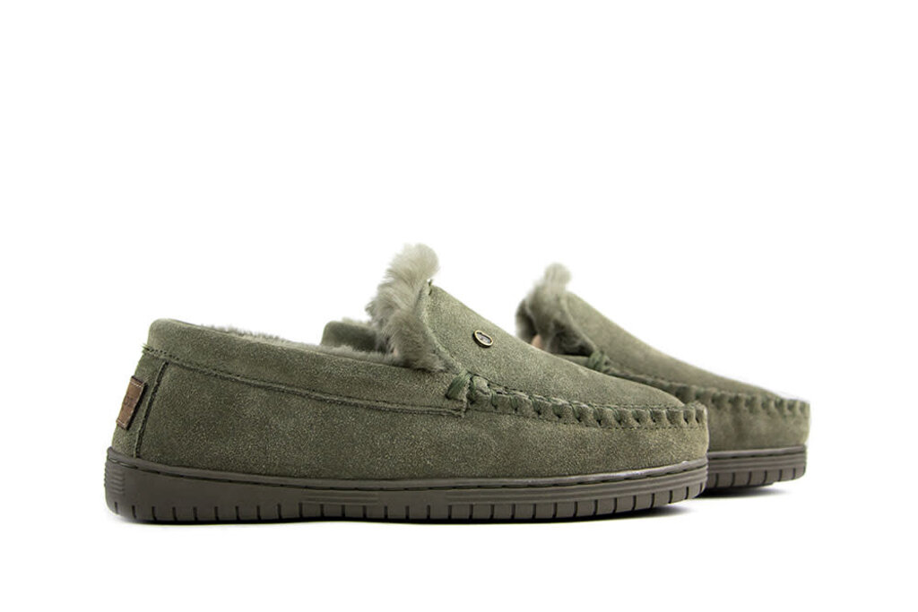 Warmbat Warmbat Slippers Grizzly Green Olive Suede