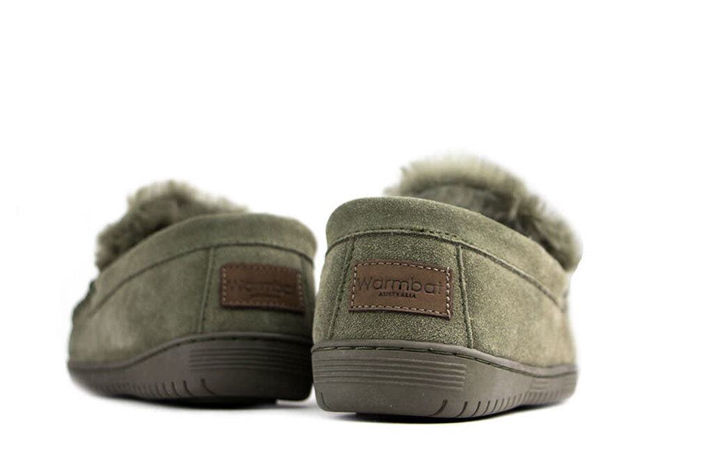 Warmbat Warmbat Pantoffels Grizzly Groen Suede