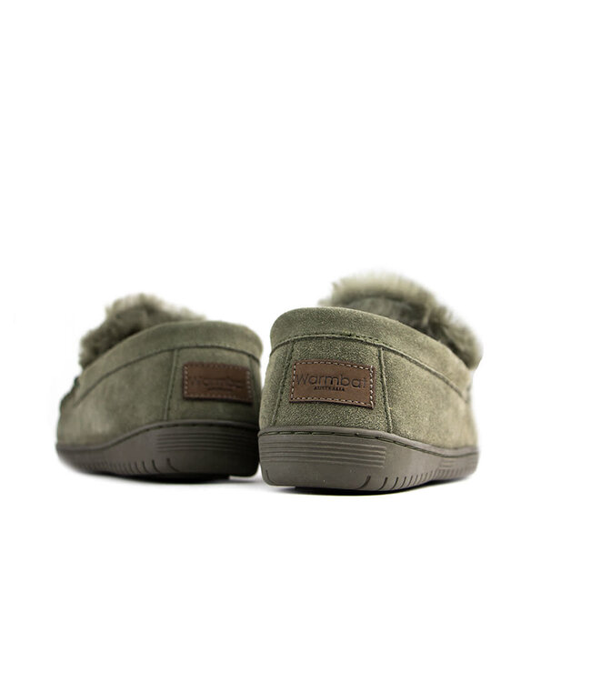 Warmbat Pantoffels Grizzly Groen Suede
