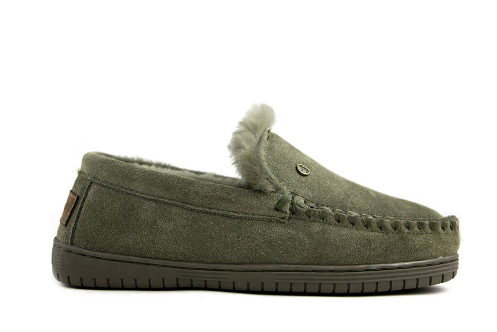 Warmbat Warmbat Pantoffels Grizzly Groen Suede