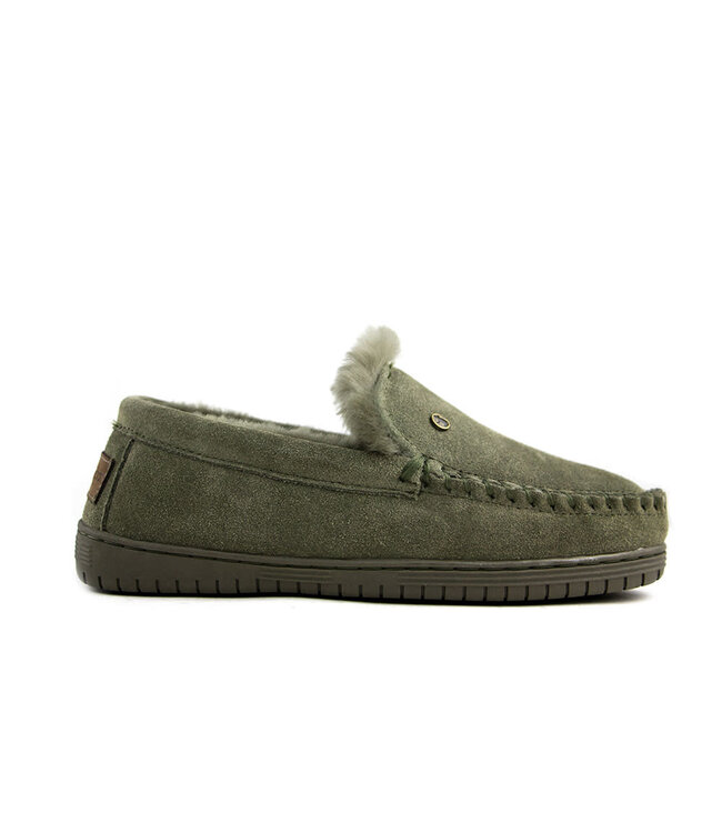 Warmbat Pantoffels Grizzly Groen Suede