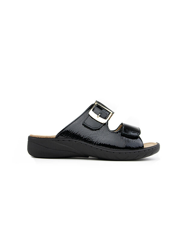 Solidus Flip-Flops Wellness Schwarz Lack