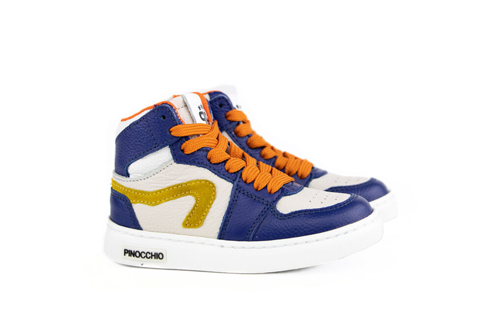 Pinocchio Pinocchio Hoge Sneaker Cobalt White Combi