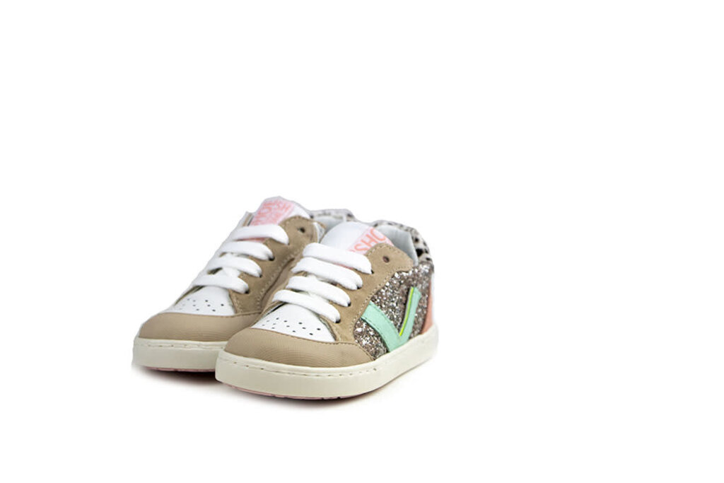 Shoesme Shoesme Urban Sneaker Beige Pink Glitter