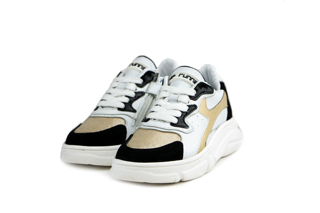 HIP Hip Sneaker Zwart Wit Goud