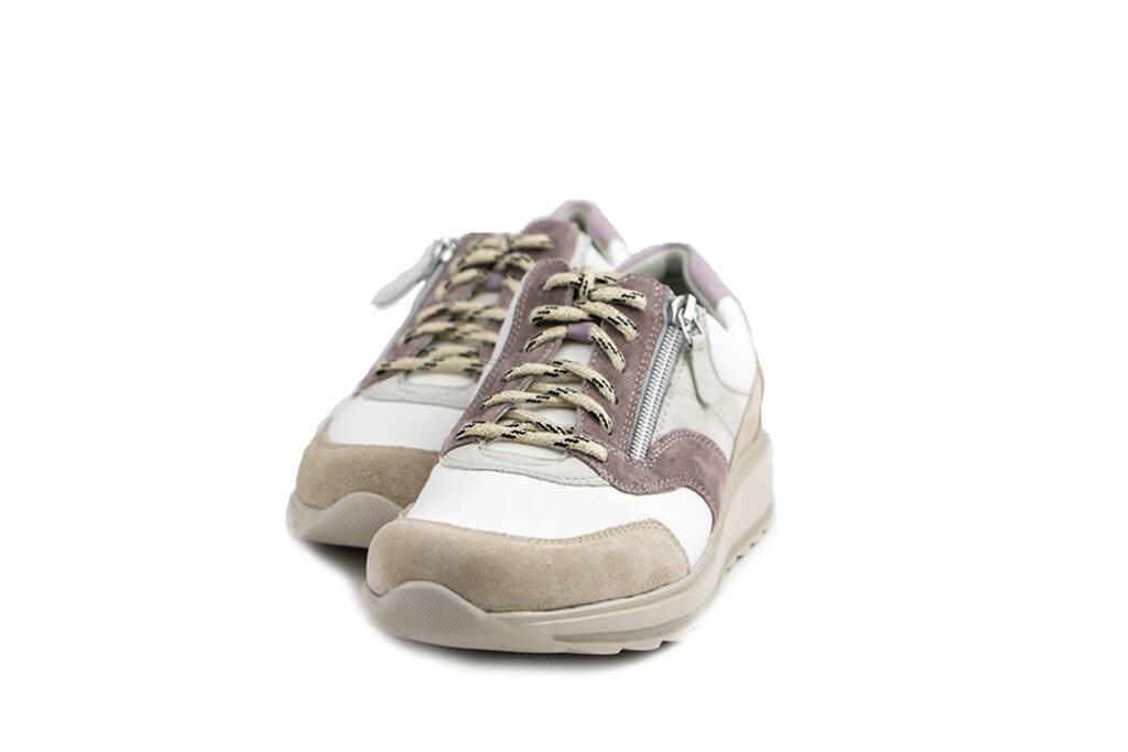 Durea Durea Sneaker Licht Taupe Wit Lilla H-leest