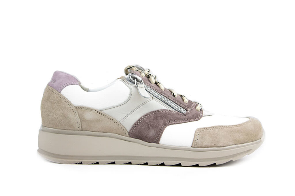 Durea Durea Sneaker Licht Taupe Wit Lilla H-leest