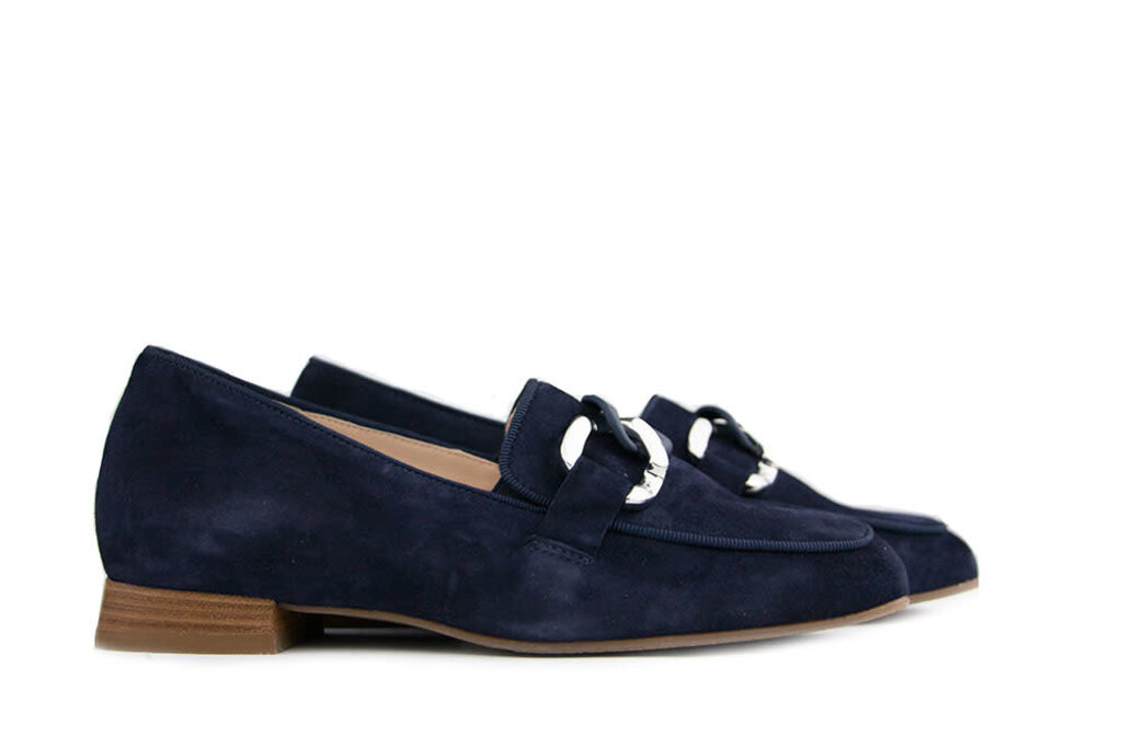 Hassia Hassia Loafer Ketting Blue Suede