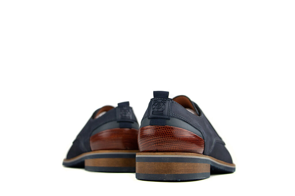 Van Lier Van Lier Veterschoen Navy Blauw Perfo