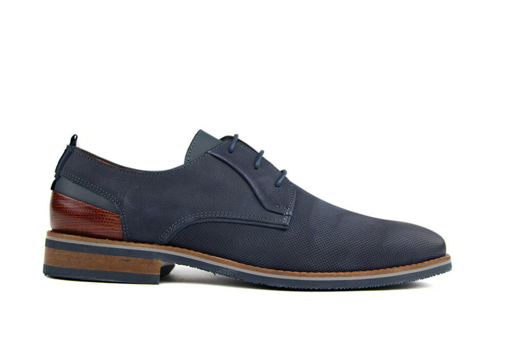 Van Lier Van Lier Veterschoen Navy Blauw Perfo