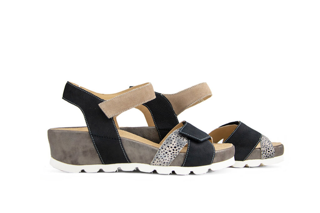 Durea Durea Sandal Black Taupe K-width