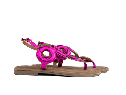Lazamani Lazamani Sandal Round Metallic Fuxia