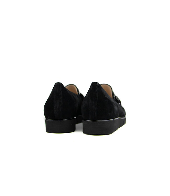 Hassia Loafer Ketting Schwarz Suede Pisa