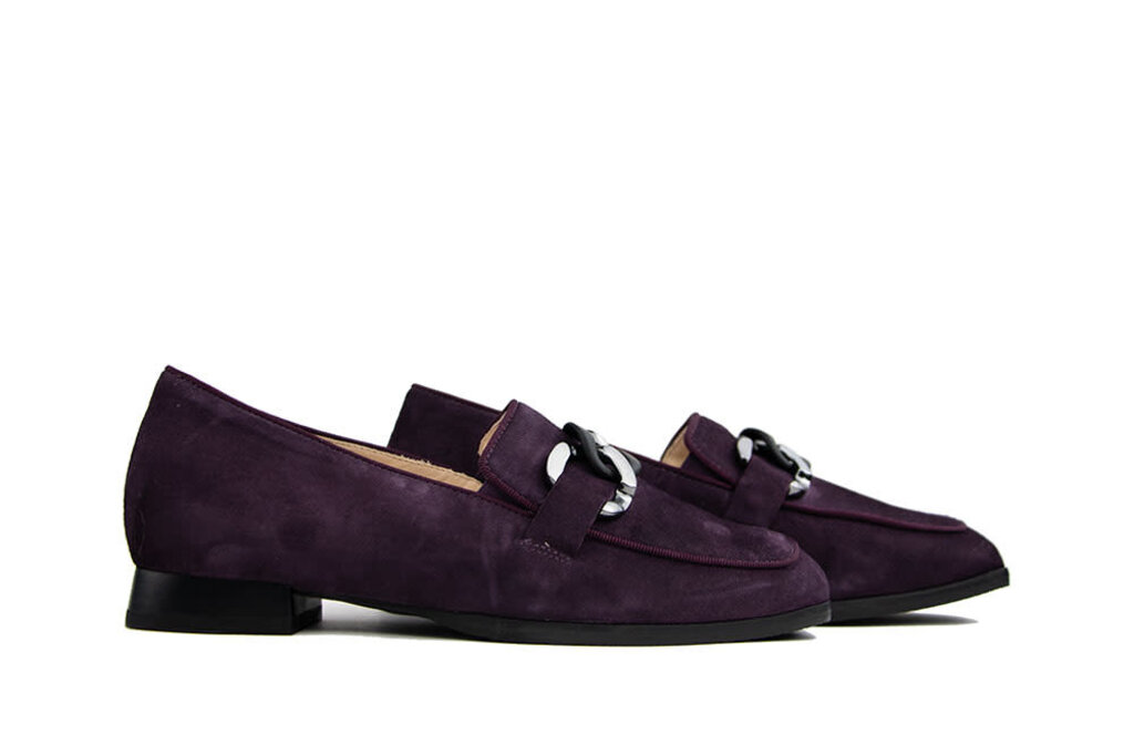 Hassia Hassia Loafer Ketting Plum Suede Napoli