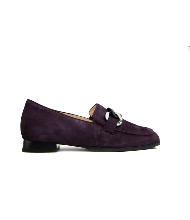 Hassia Loafer Ketting Plum Suede Napoli