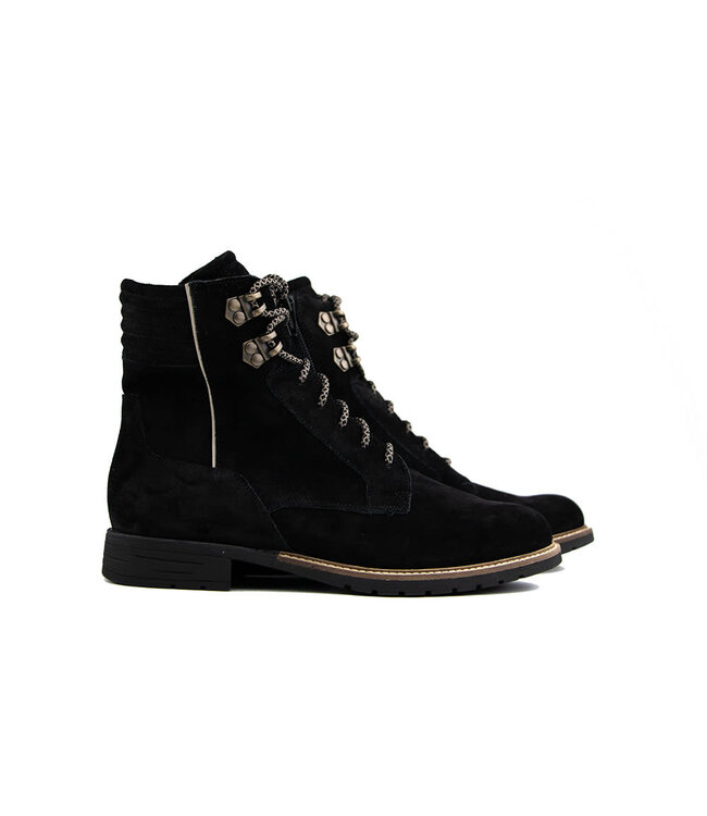 Durea Schnürstiefel Schwarz Zand K-breite