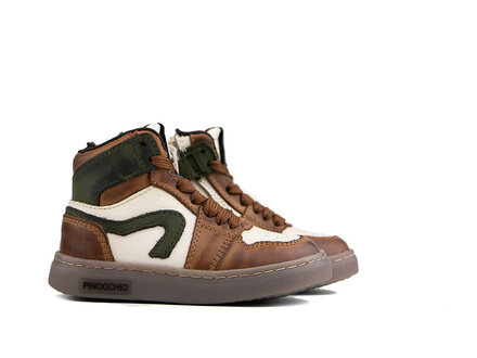 Pinocchio Pinocchio Hoge Sneaker Groen Combi Pinocchio Pinocchio Hoge Sneaker Groen Combi