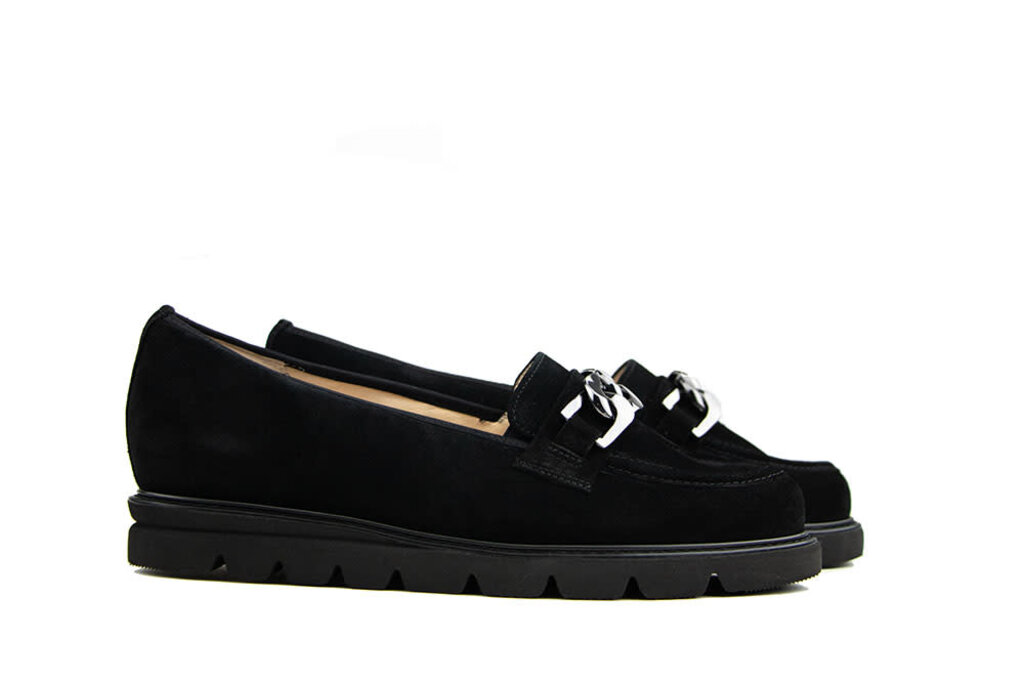 Hassia Hassia Loafer Ketting Schwarz Suede Pisa