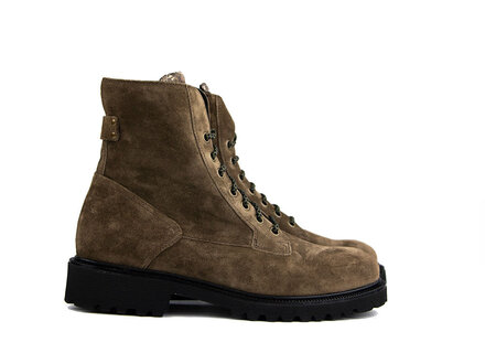 Durea Durea Veterboot Khaki Taupe Suede K Durea Durea Veterboot Khaki Taupe Suede K