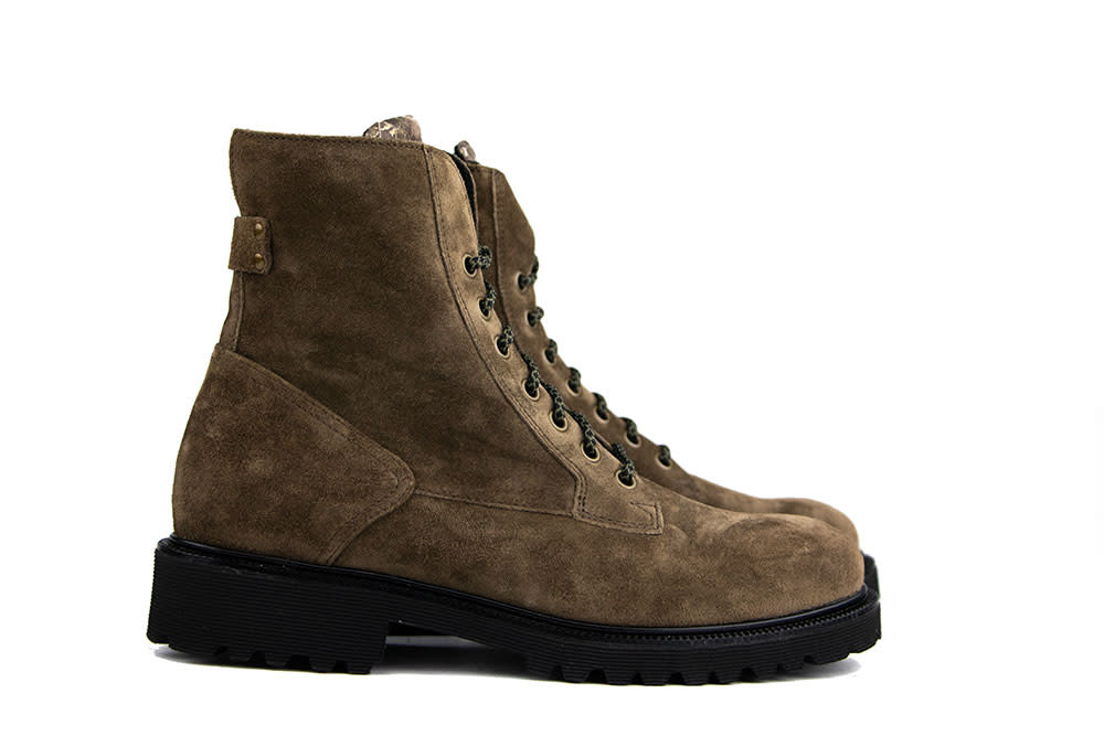 Durea Lace Up Boots Khaki Taupe Suede I Low Worldwide