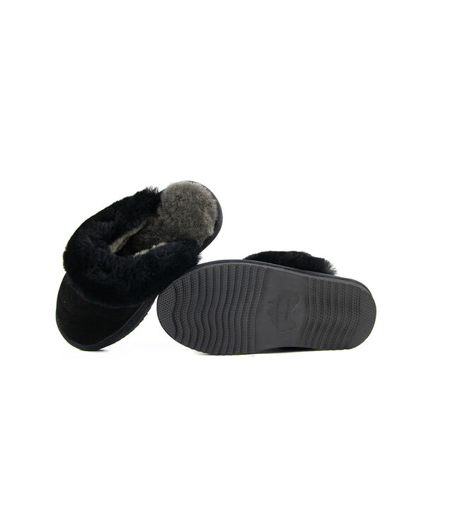 Warmbat Pantoffels Flurry Kids  Black Suede