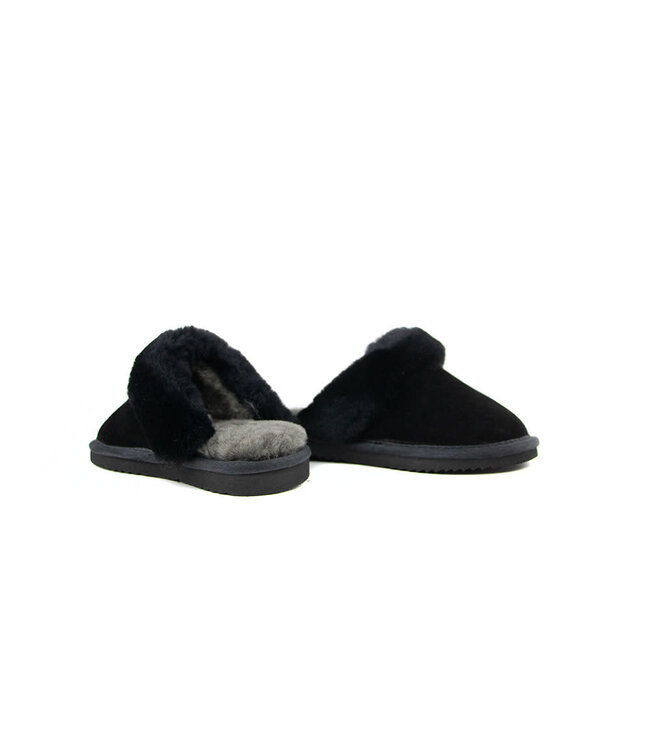Warmbat Pantoffels Flurry Kids  Black Suede