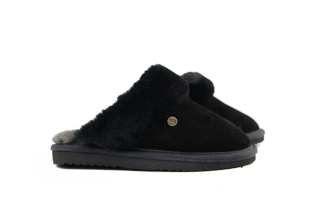 Warmbat Warmbat Pantoffels Flurry Kids  Black Suede