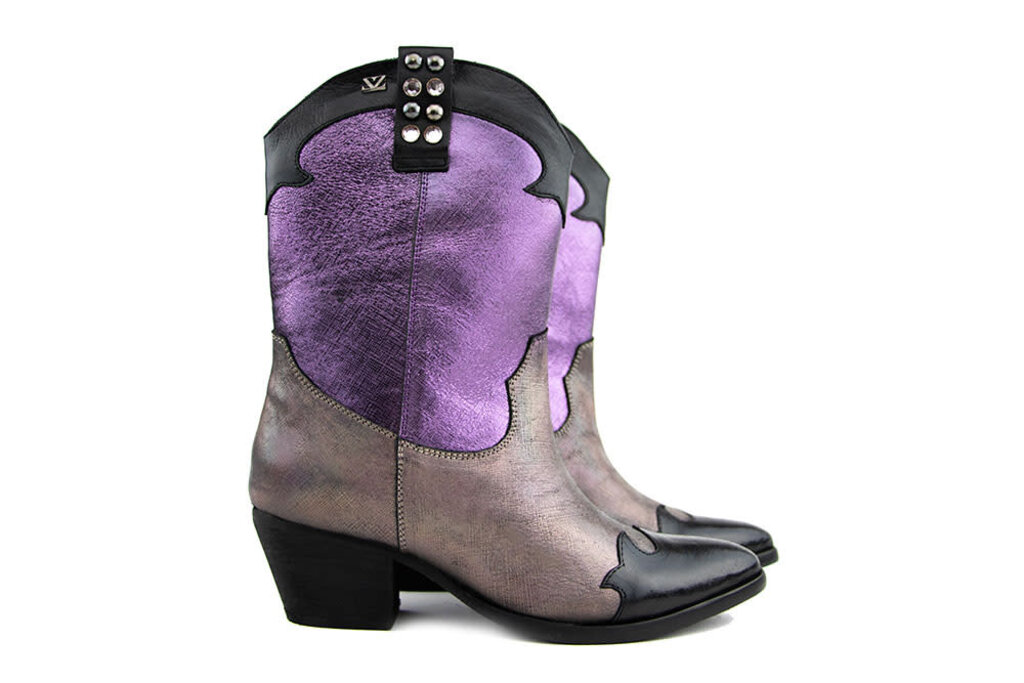 Lazamani Lazamani Western Boot Purple Metallic