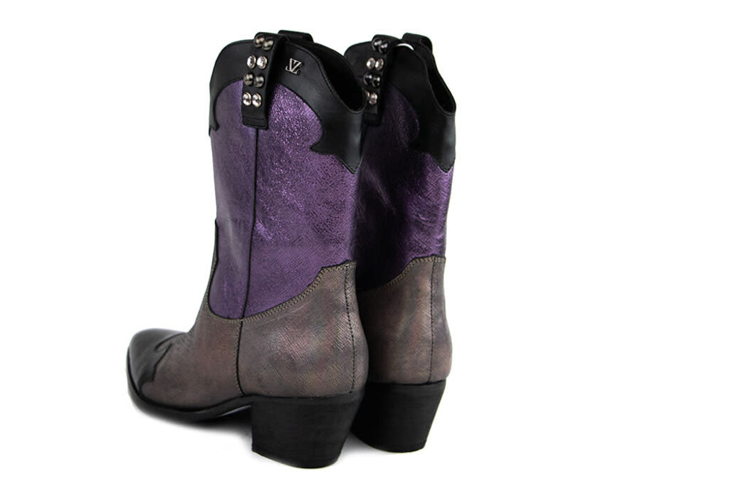 Lazamani Lazamani Western Boot Purple Metallic