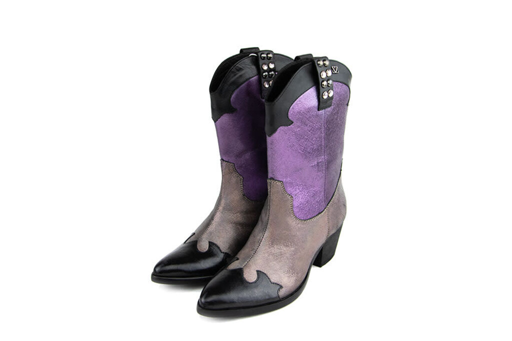 Lazamani Lazamani Western Boot Purple Metallic