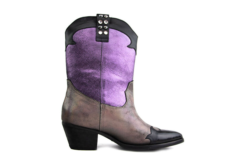 Lazamani Lazamani Western Boot Purple Metallic