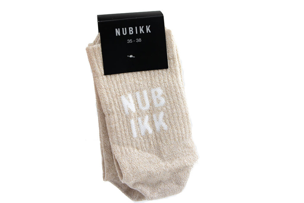 Nubikk Nubikk Nova Socks Glitter  (L) Beige Nylon