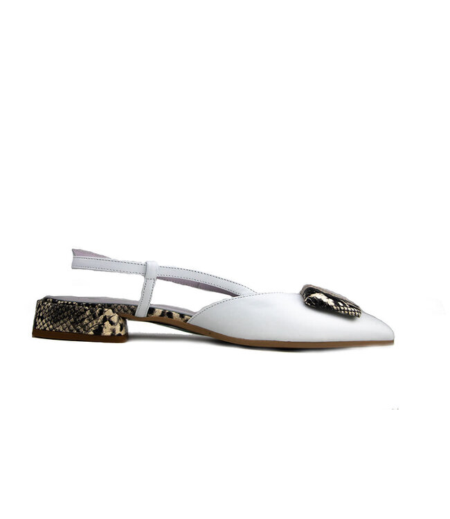 Lilian Slingback White Pittone Roccia