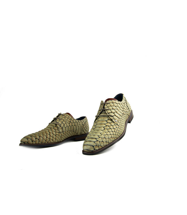 Berkelmans Laced Shoes Cartagena Reptile Beige Zulu