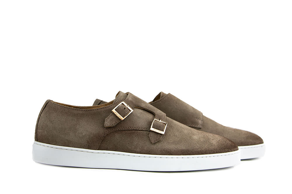 Santoni Middernachtblauwe Leren Monniksband