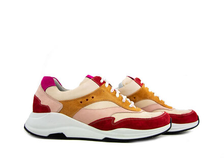 Durea Durea Sneaker Rood Roze Beige Oranje H Durea Durea Sneaker Rood Roze Beige Oranje H