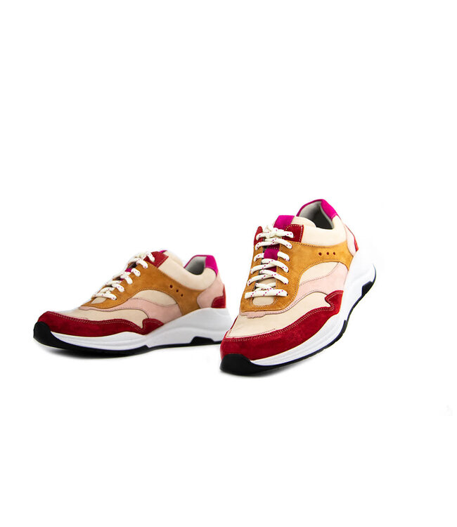 Durea Sneaker Rood Roze Beige Oranje