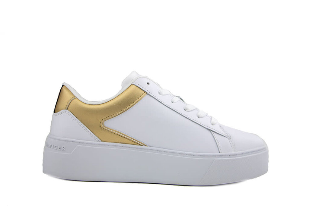 Tommy Hilfiger Tommy Hilfiger Platform Court Sneaker White Gold