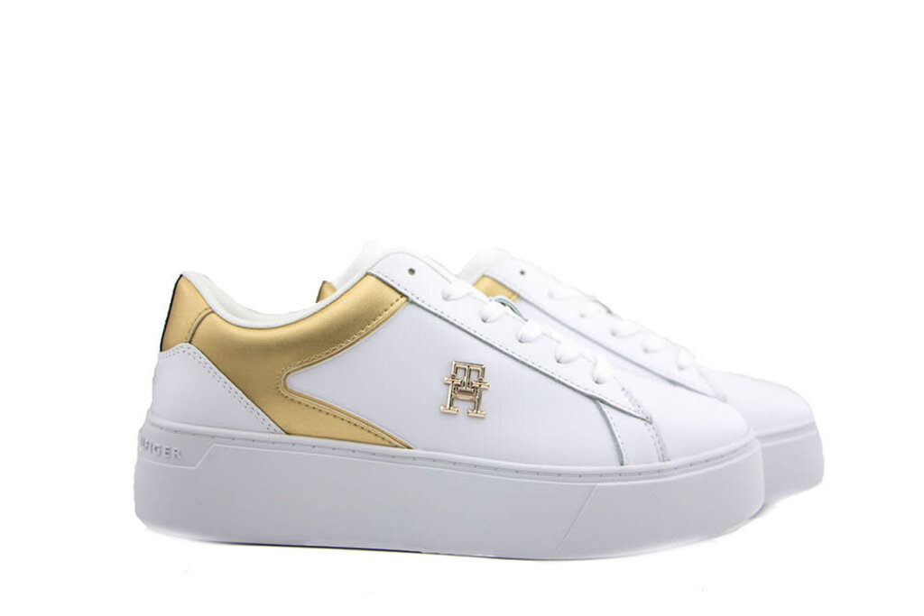 Tommy Hilfiger Tommy Hilfiger Platform Court Sneaker White Gold