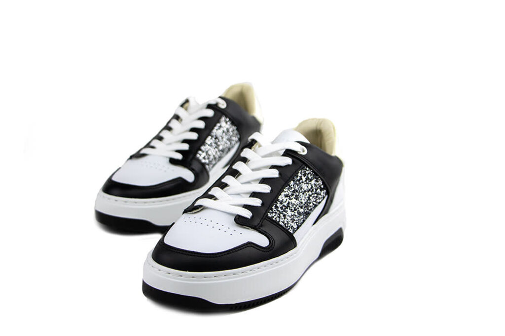 Nubikk Nubikk Basket Court White Black Combi Glitter