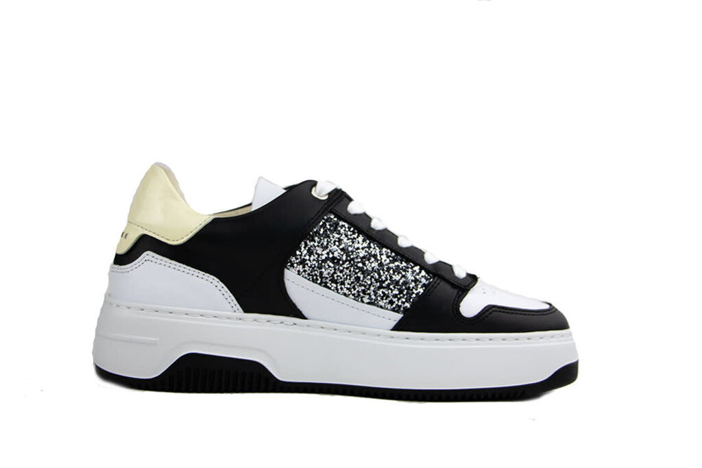 Nubikk Nubikk Basket Court White Black Combi Glitter