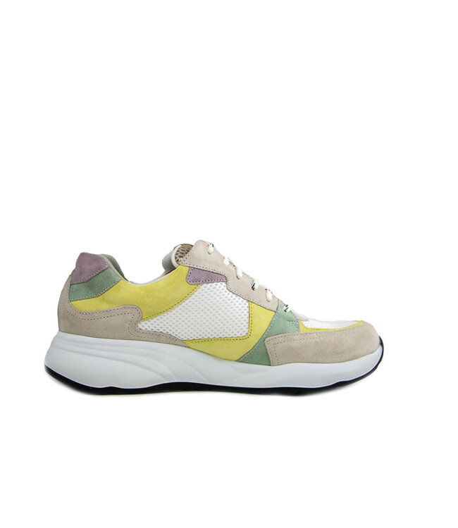 Durea Sneaker Avorio Geel Wit Groen Taupe Lilla