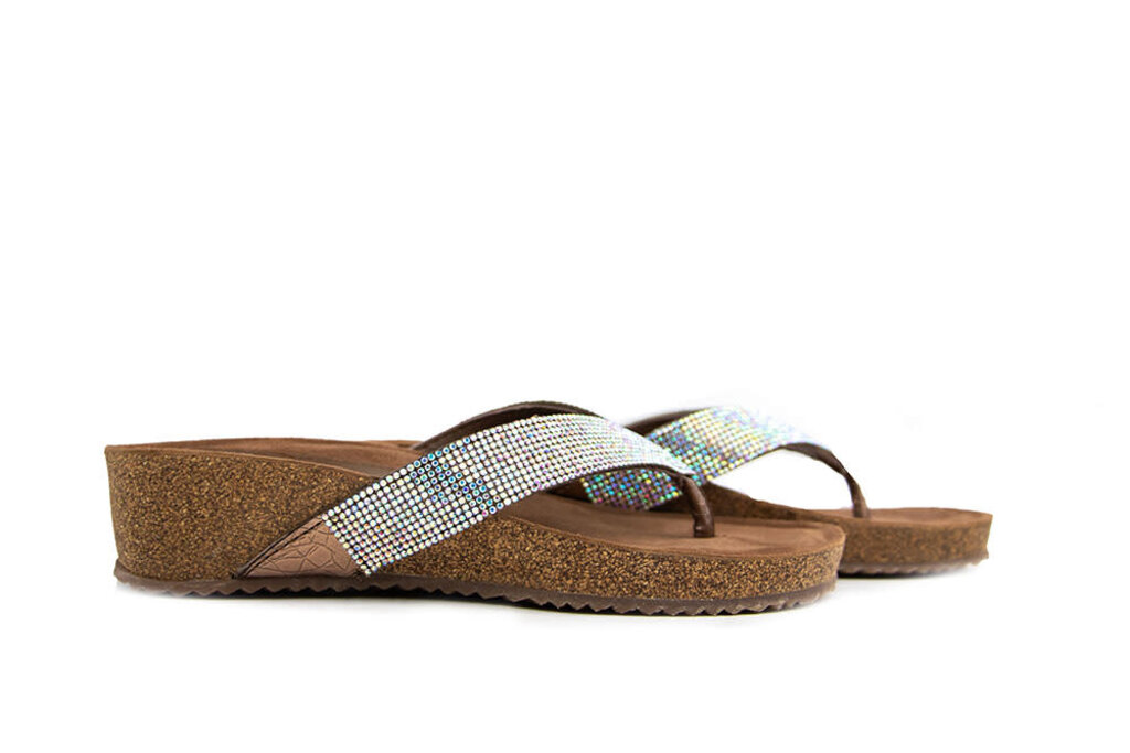 Lazamani Lazamani Slipper Wedge Rainbow Diamonds