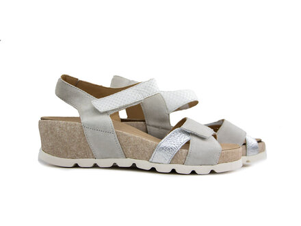 Durea Durea Sandaal Offwhite Zilver Wit Zand H Durea Durea Sandaal Offwhite Zilver Wit Zand H