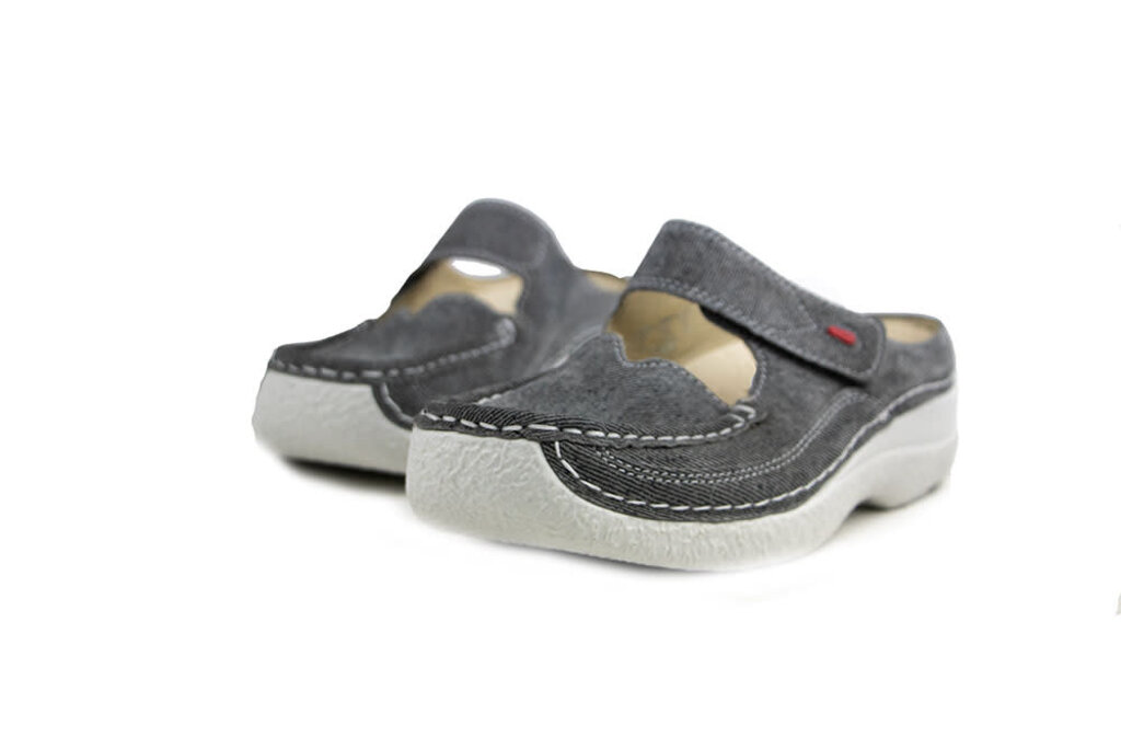 Wolky Wolky Roll Slipper Jeans Suede Grey Summer