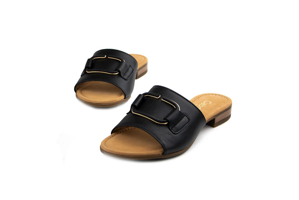 Gabor Gabor Slipper Schwarz Uni Gold Nappa